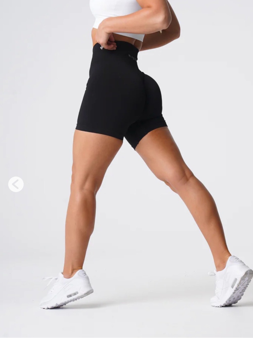 NVGTN Black Solid Seamless Shorts